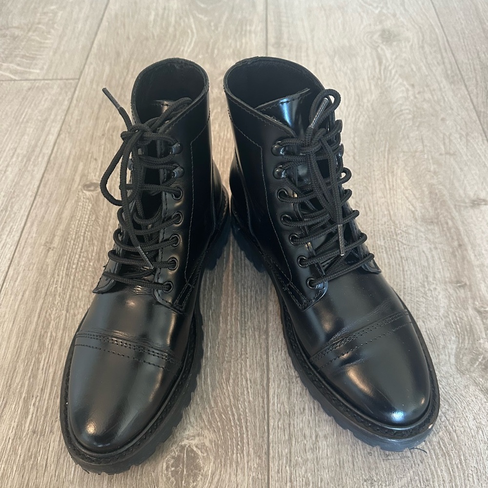 EUC Thursday Captain Lace Up Boots, Storm King Sole, 7.5US/37.5